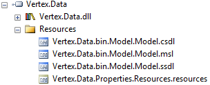 picture of resources with names like Vertex.data.bin.Model.Model.csdl
