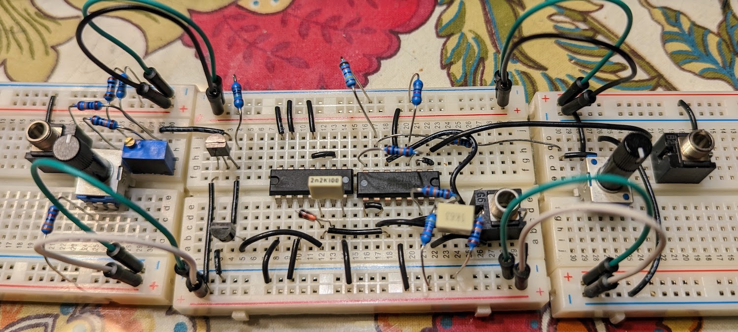 The full VCO on a breadboard