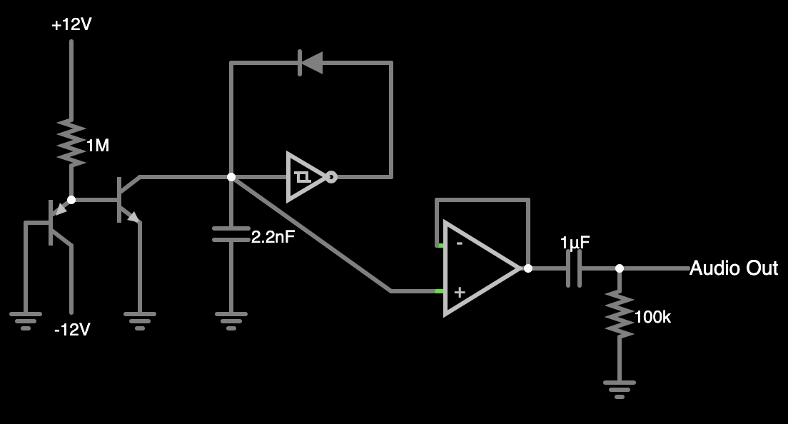 Schematic of VCO with PNP transistor added